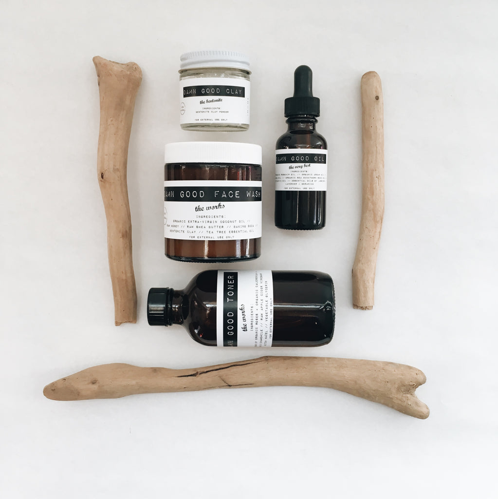 Damn Good Set: The Works Face Wash + Toner + Oil + Clay
