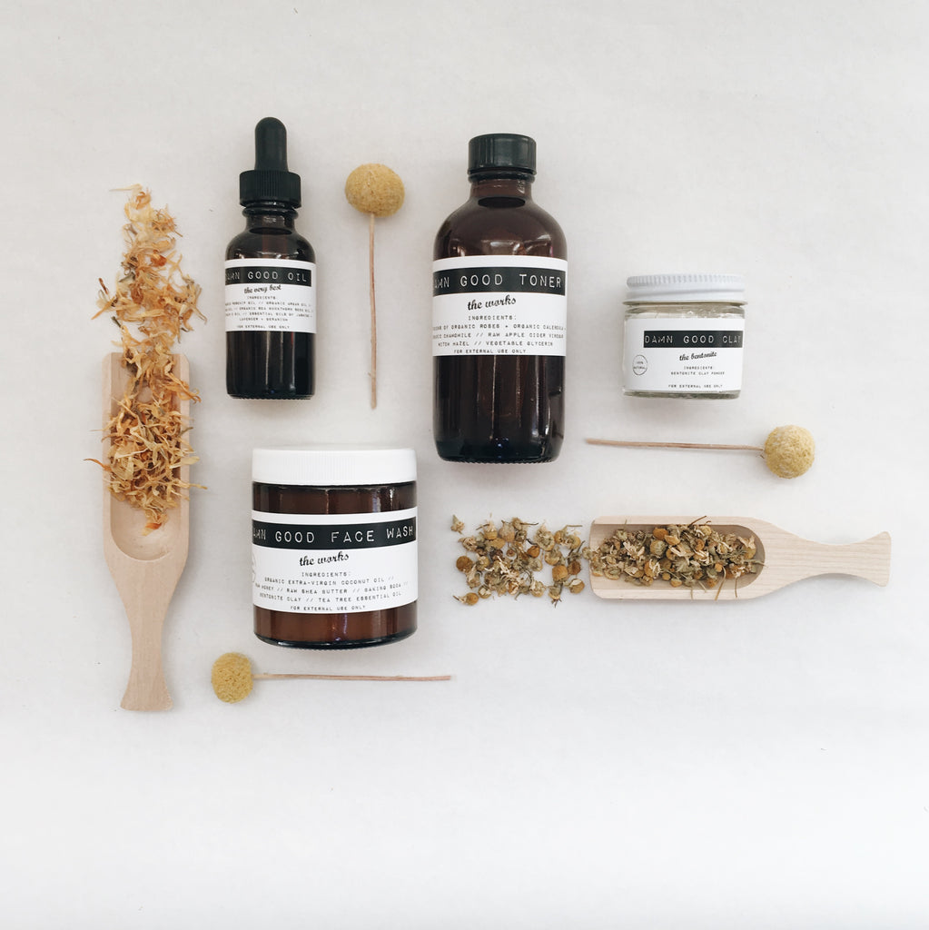 Damn Good Set: The Works Face Wash + Toner + Oil + Clay