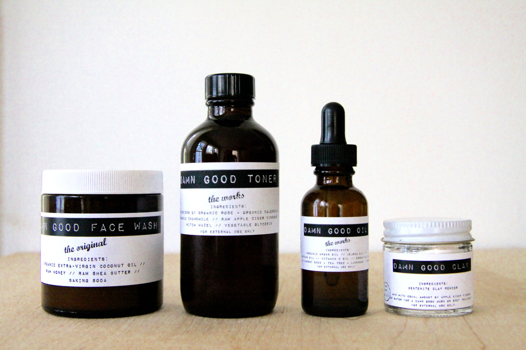 Damn Good Set: The Original Face Wash + Toner + Oil + Clay